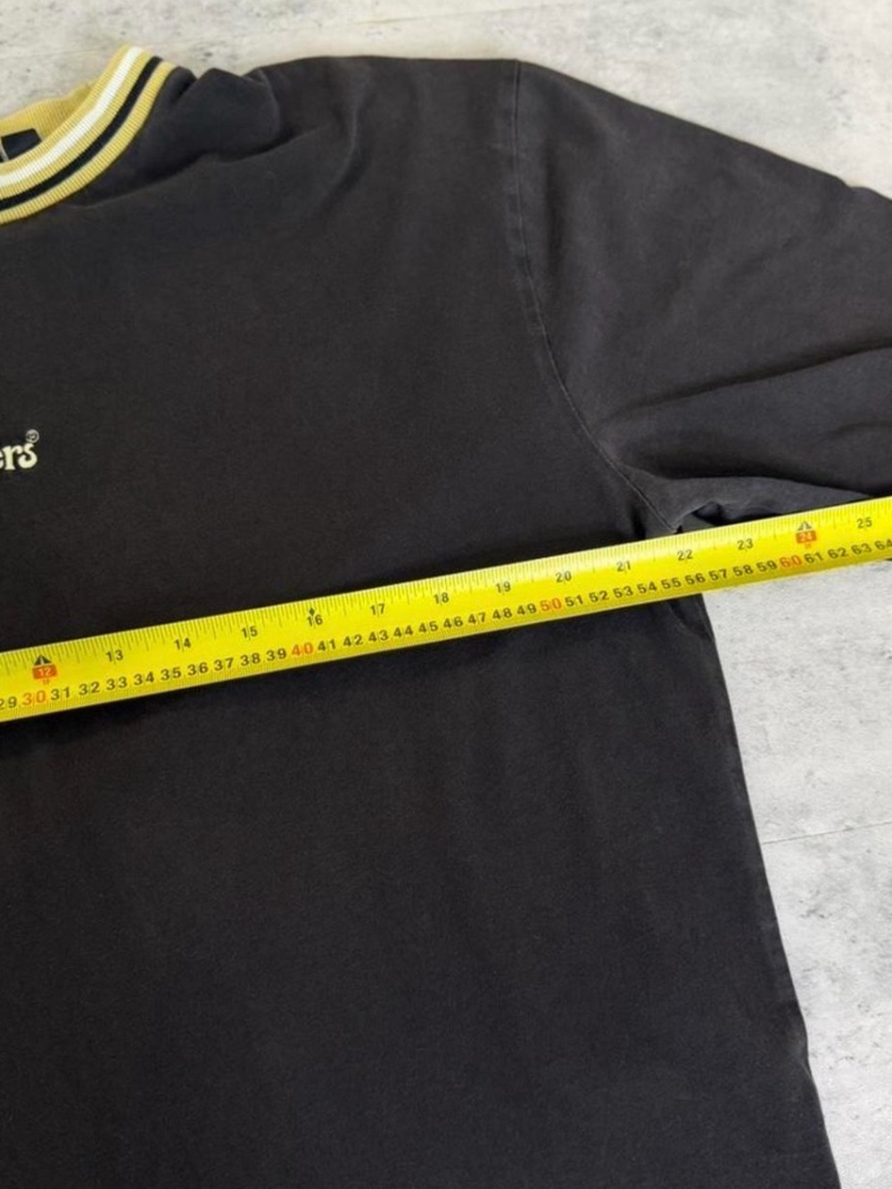Vintage Y2K Kickers Brown Ringer T-Shirt Yellow Trim Logo Tee Size M - Picture 4 of 5